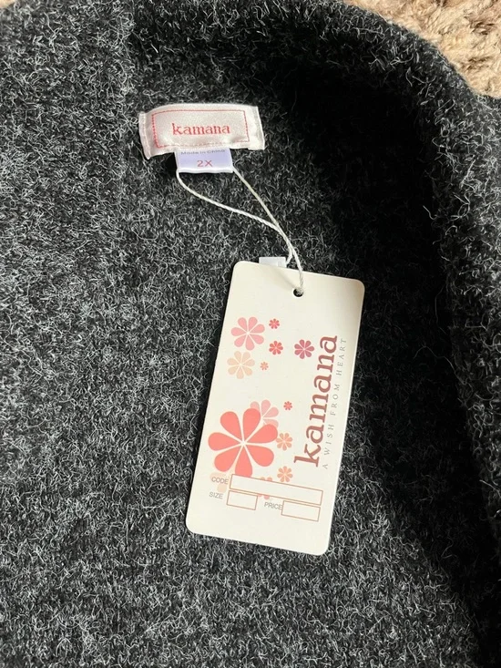 Kamana Charcoal Open Cardigan - Picture 2 of 2